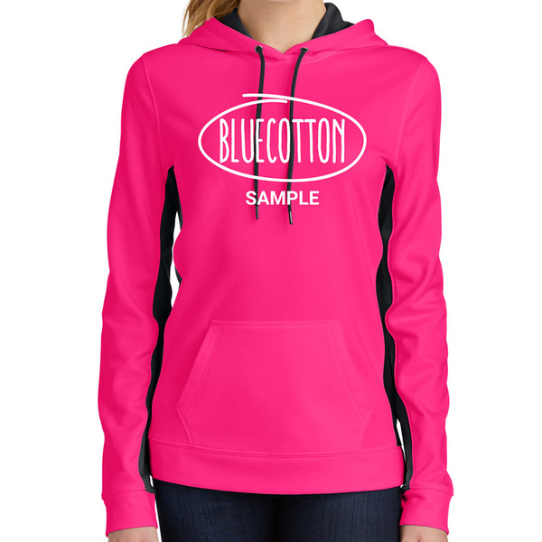 LST235 Sport-Tek Ladies Sport-Wick Fleece Colorblock Hooded Pullover