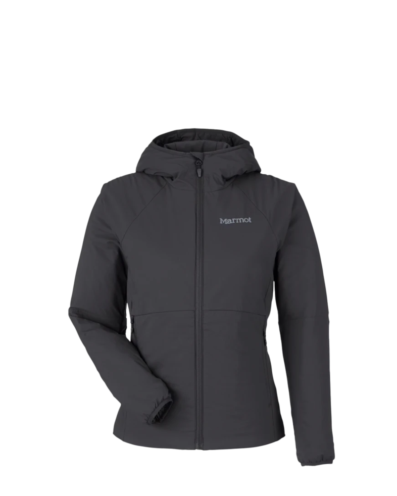Image of a model wearing a M15843 Marmot Ladies' M2 Novus Hooded Jacket