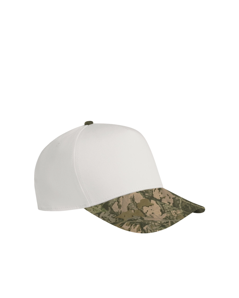 Image of a model wearing a 1165C AS Colour Frame Two-Tone Camo Cap