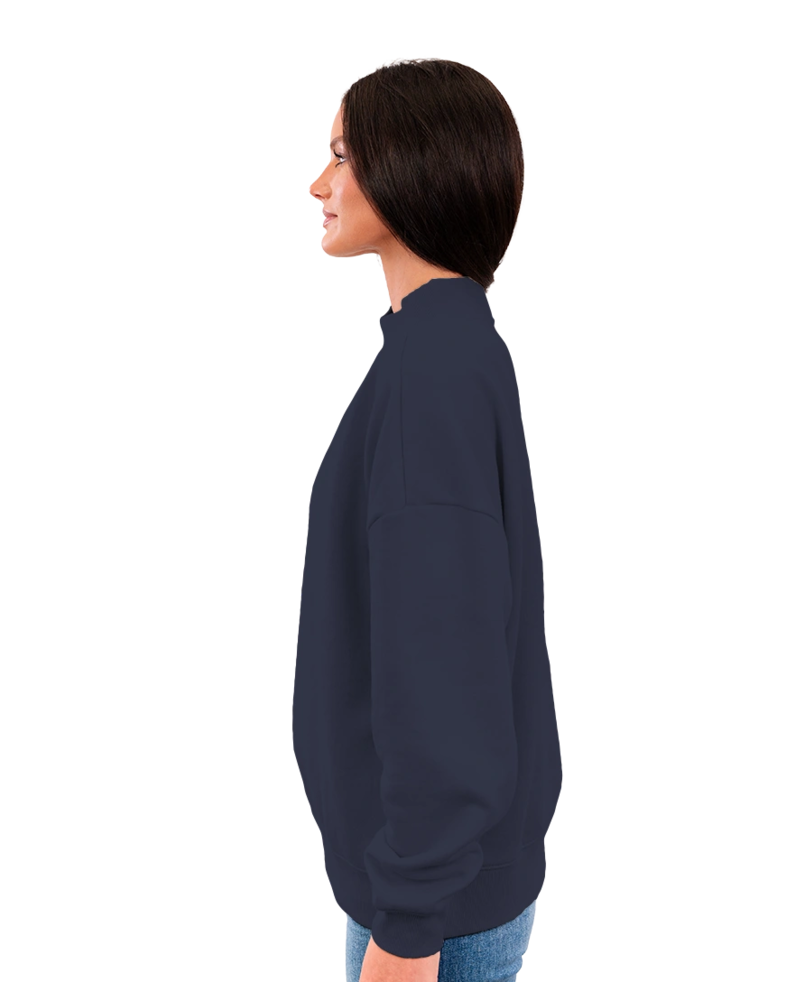 Image of a model wearing a IND280MOCK Independent Trading Co. Womens Midweight Mock Neck Sweatshirt