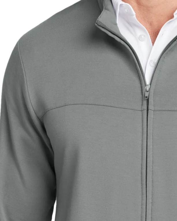 Closeup of a TM1MU420 TravisMathew Newport Full-Zip Fleece