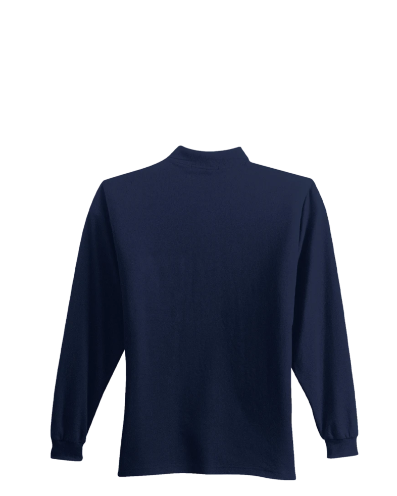 Image of a model wearing a K500LSP Port Authority Silk Touch LS Pocket Polo