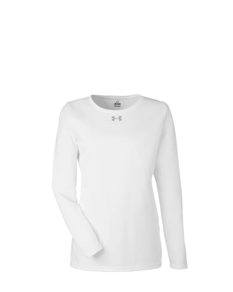 Image of a model wearing a 1376852 Under Armour Ladies' Team Tech Long-Sleeve T-Shirt