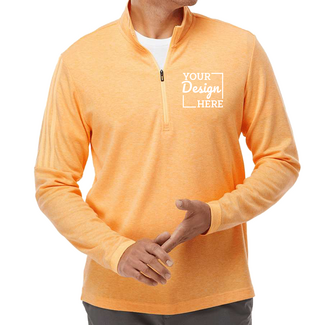 Custom Business Apparel:  A554 Adidas 3-Stripes Quarter-Zip Sweater