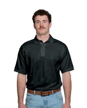 Model wearing a 8800 Gildan 5.6 oz. DryBlend 50/50 Jersey Polo