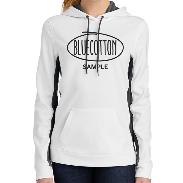 LST235 Sport-Tek Ladies Sport-Wick Fleece Colorblock Hooded Pullover