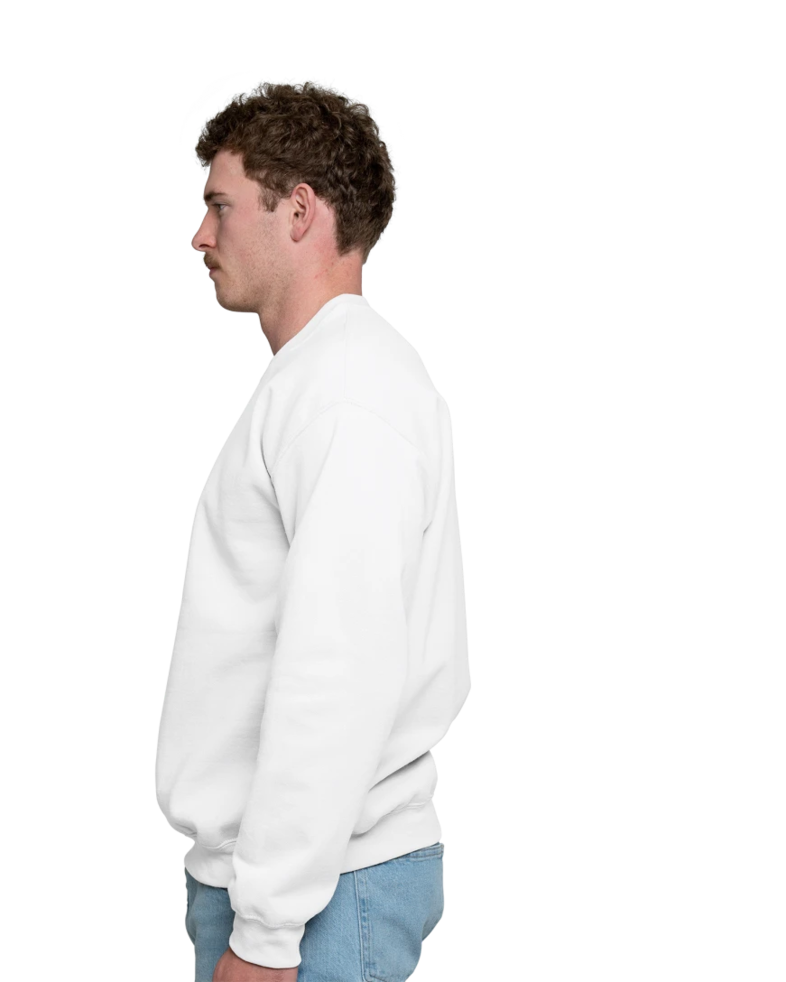 Image of a model wearing a 18000 Gildan Crewneck Sweatshirt