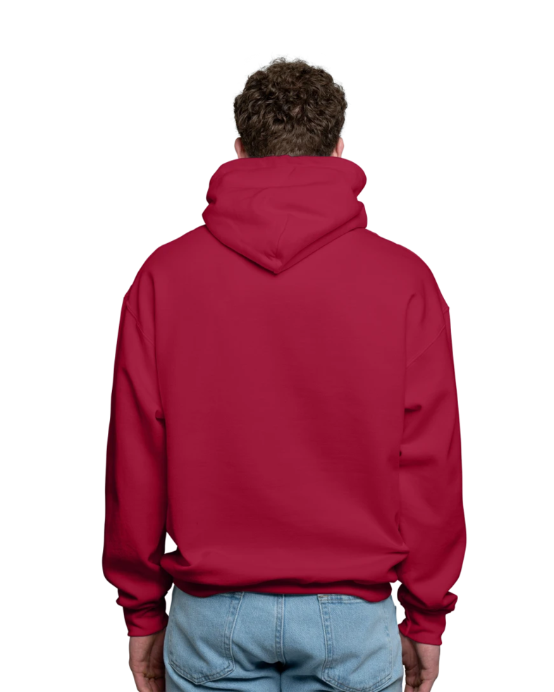 Image of a model wearing a 18500 Gildan Blend Pullover Hooded Sweatshirt