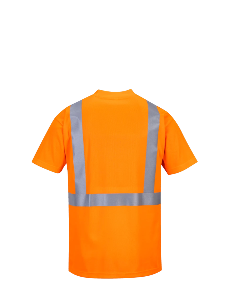 Image of a model wearing a S190 Portwest Hi-Vis Pocket T-Shirt