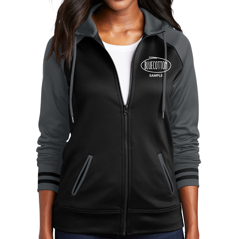 Image of LST236 Sport-Tek Ladies Sport-Wick Varsity Fleece Full-Zip Hooded Jacket