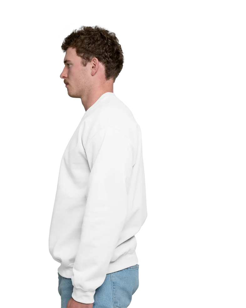 Image of a model wearing a 18000 Gildan Crewneck Sweatshirt