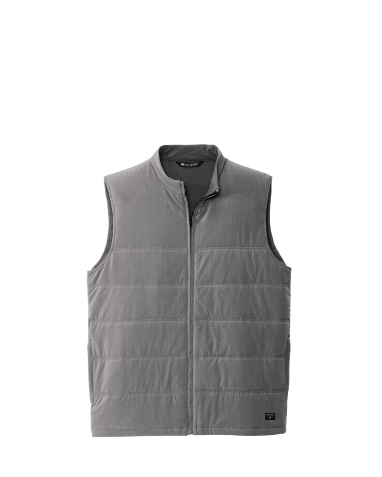 Image of a model wearing a TM1MW453 TravisMathew Cold Bay Vest