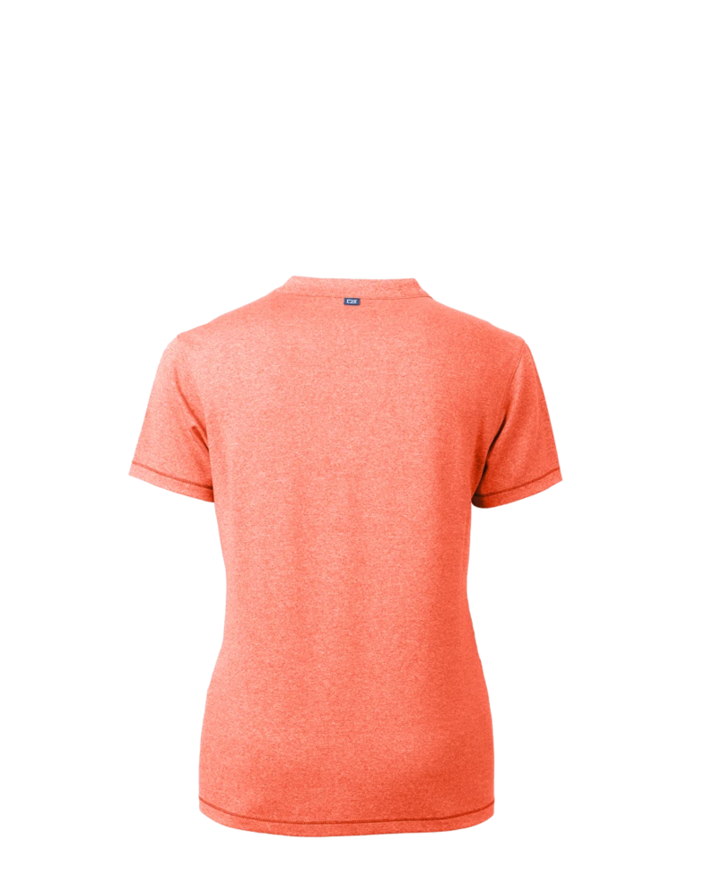 Image of a model wearing a LCK00153 Cutter & Buck Forge Heathered Stretch Womens Blade Top