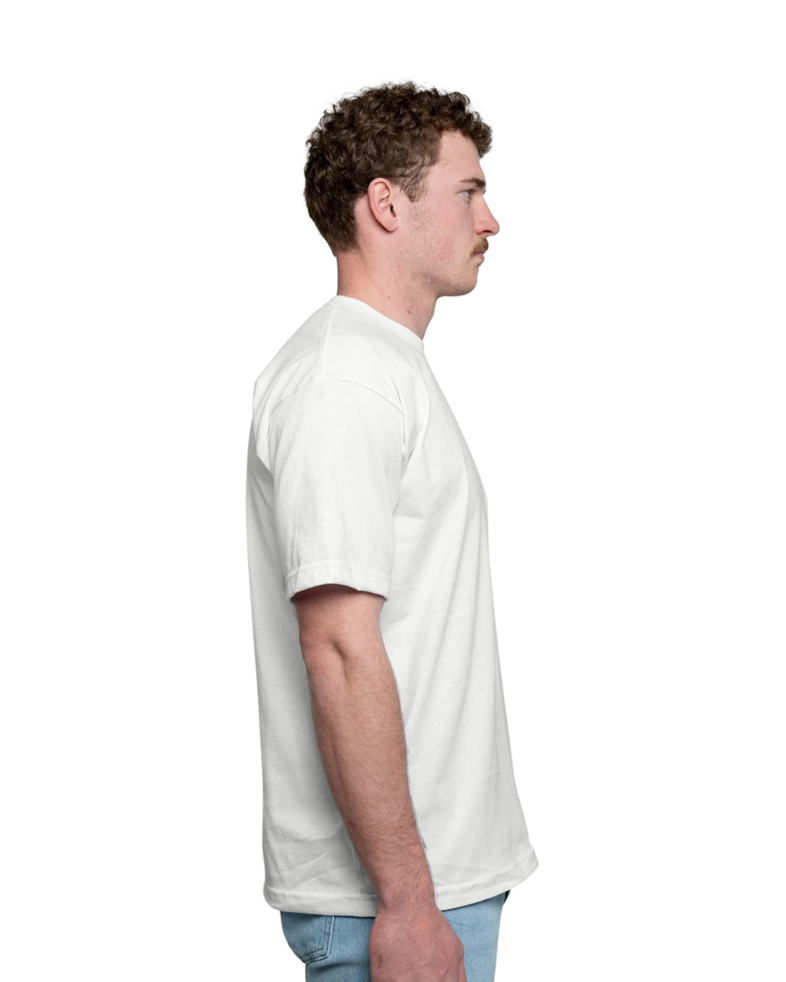 Image of a model wearing a 5040 Bayside USA-Made 100% Cotton T-Shirt