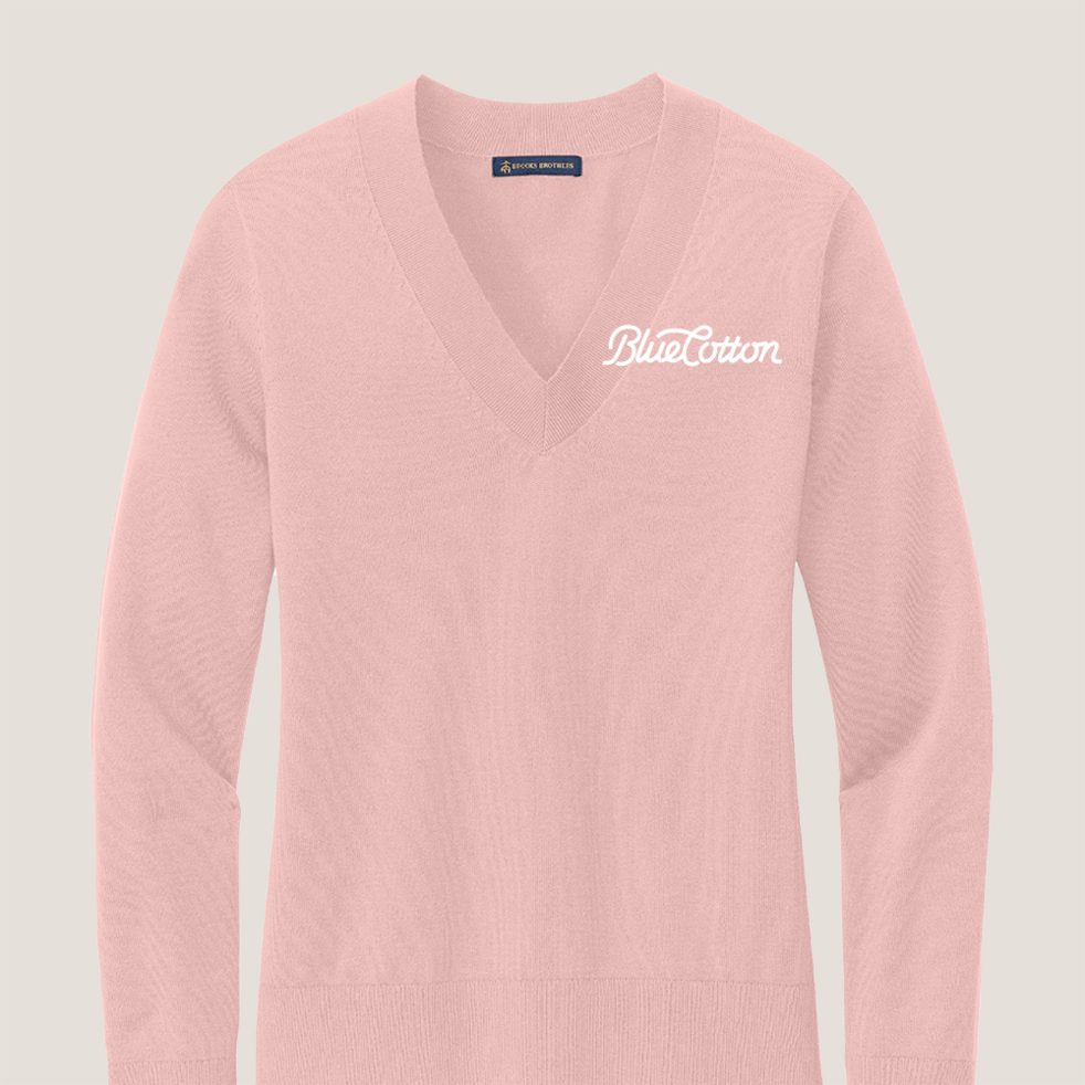 Image of BB18401 Brooks Brothers® Women’s Cotton Stretch V-Neck Sweater