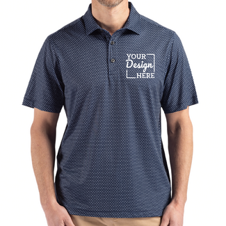 Custom Featured Brands:  MCK01342 Cutter & Buck Pike Eco Shadow Check Print Recycled Mens Polo