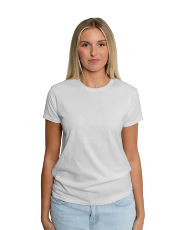 Model wearing a 2000L Gildan Ladies' Ultra Cotton Tee