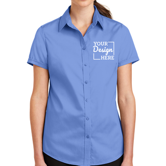 Button-Down Shirts:  L664 Port Authority Ladies Short Sleeve SuperPro Twill Shirt