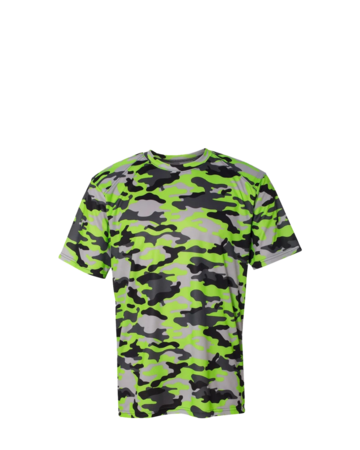 Model wearing a BG4181 Badger Camo Short Sleeve T-Shirt 