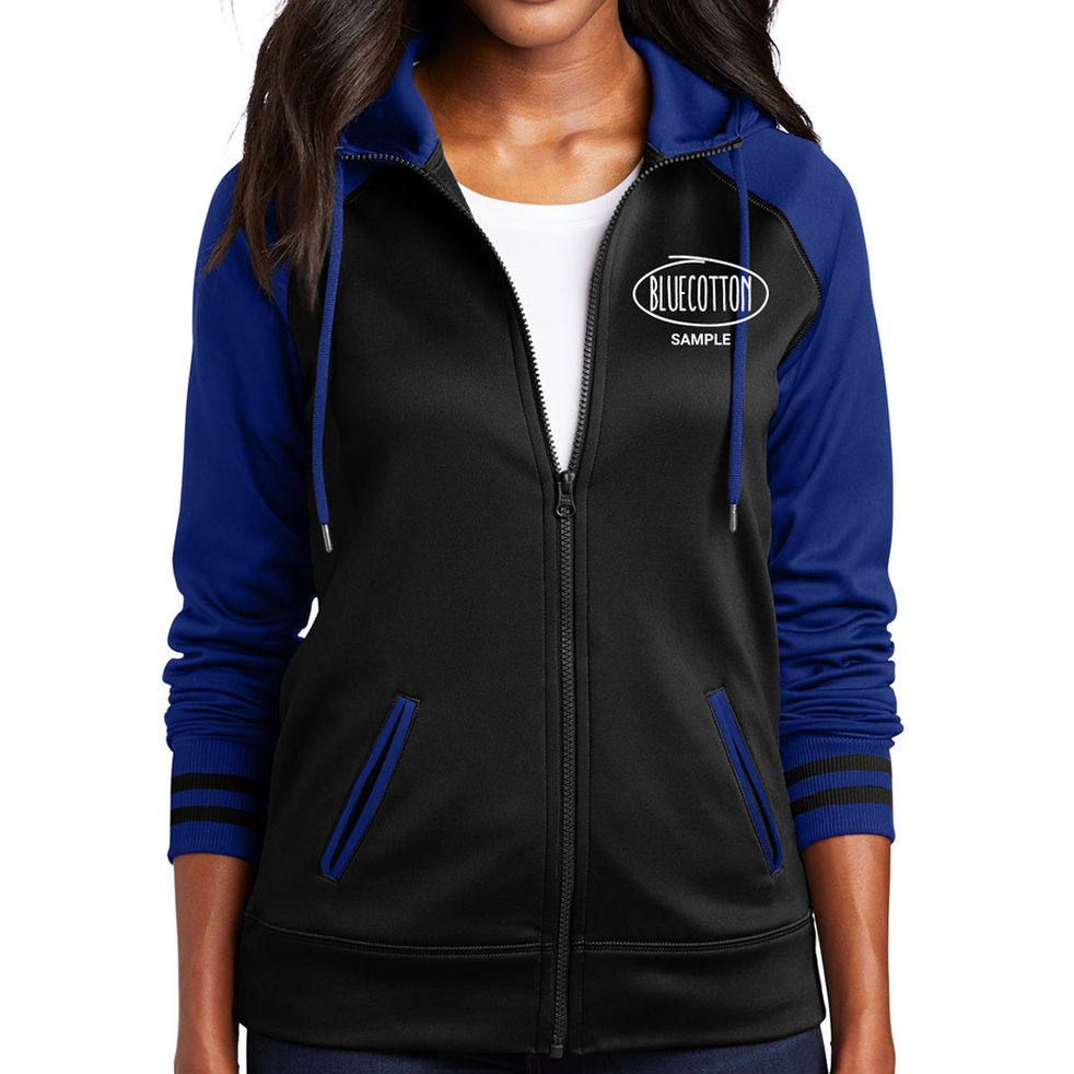 Image of LST236 Sport-Tek Ladies Sport-Wick Varsity Fleece Full-Zip Hooded Jacket