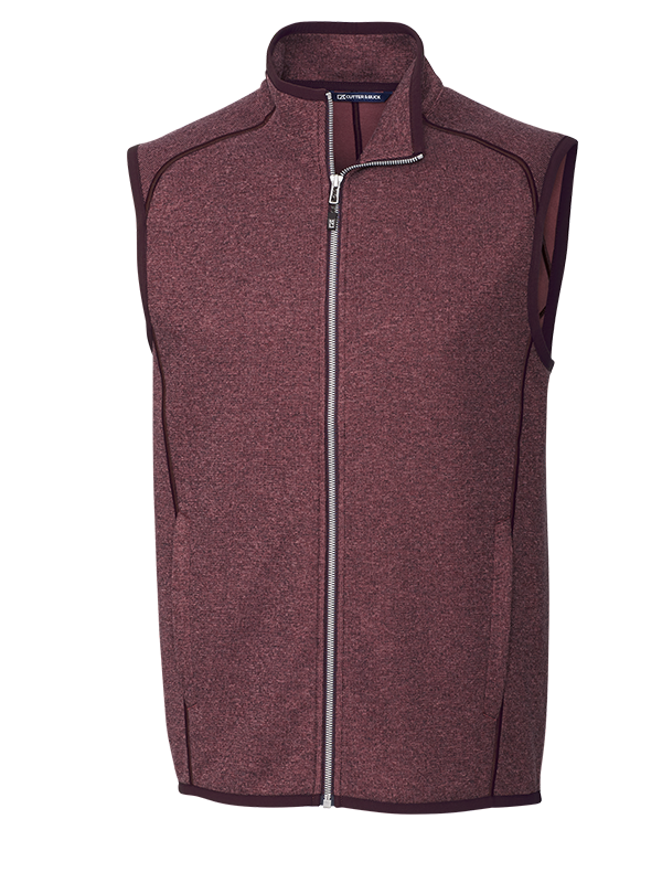 MCO00047 Cutter & Buck Mainsail Sweater-Knit Mens Full Zip Vest