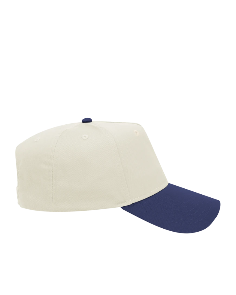 Image of a model wearing a 31-069 OTTO CAP 5 Panel Mid Profile Baseball Cap