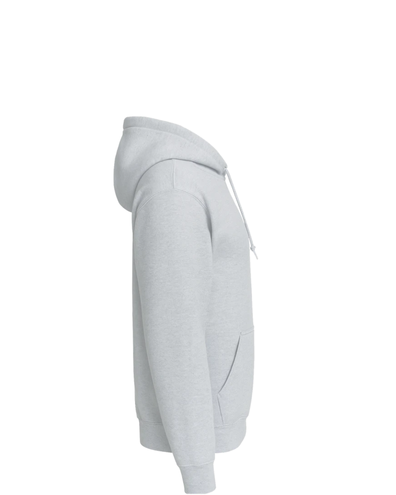 Image of a model wearing a 4997 Jerzees Super Sweats 50/50 Pullover Hood