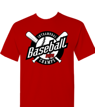 Intramural Baseball Champs with Crossing Bats design idea