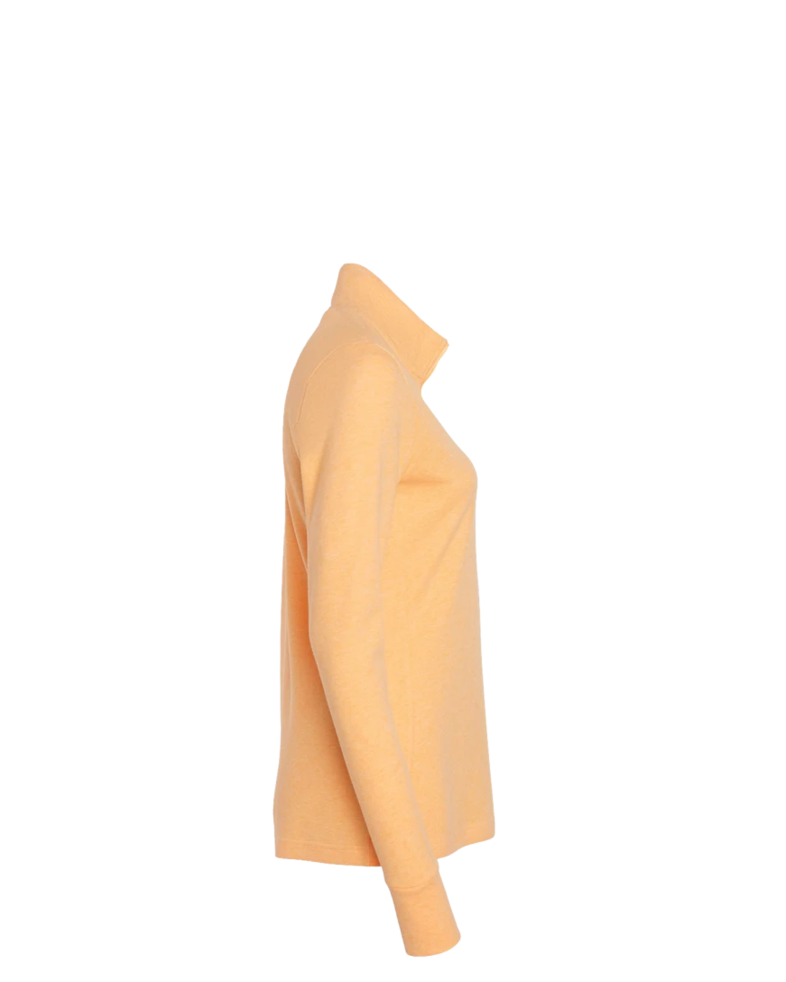 Image of a model wearing a A555 Adidas Women's 3-Stripes Quarter-Zip Sweater