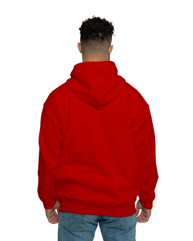 Image of a model wearing a 18600 Gildan Heavy Blend Full Zip Hood