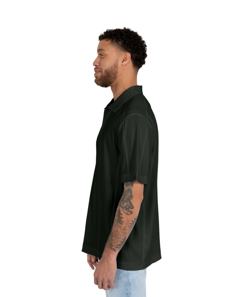 Image of a model wearing a MCK01127 Cutter & Buck Prospect Textured Stretch Mens Short Sleeve Polo