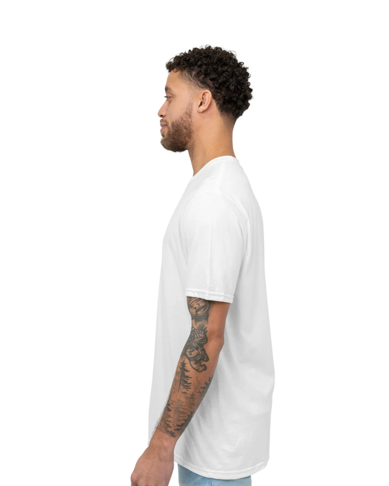Image of a model wearing a DM130 District Unisex Perfect Tri-Blend Crew Tee