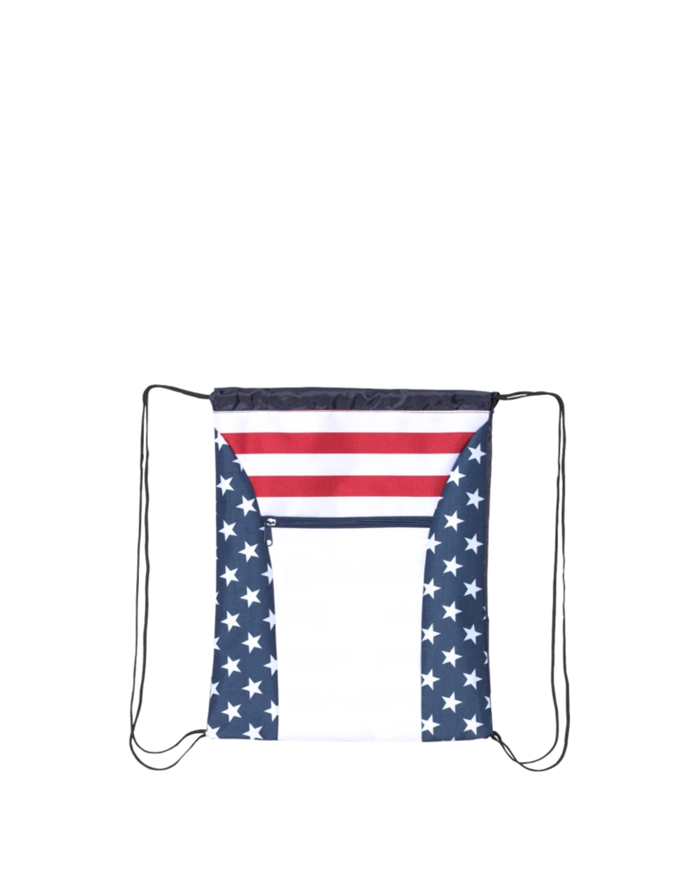 Image of a model wearing a OAD5050 OAD Americana Drawstring Bag