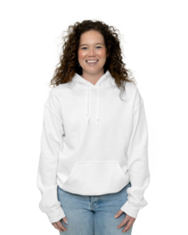 Image of a model wearing 12500 Gildan Dryblend 50/50 Hooded Sweatshirt