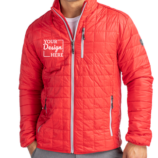 Custom Outerwear:  MCO00018 Cutter & Buck Rainier PrimaLoft® Mens Eco Insulated Full Zip Puffer Jacket