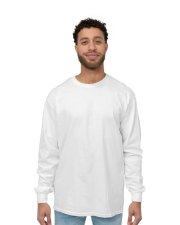 Model wearing a 2400 Gildan Ultra Cotton Long Sleeve