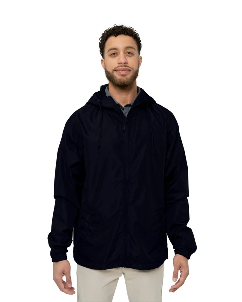 Image of a model wearing a EXP54LWZ Independent Trading Co. Unisex Lightweight Windbreaker Full-Zip Jacket