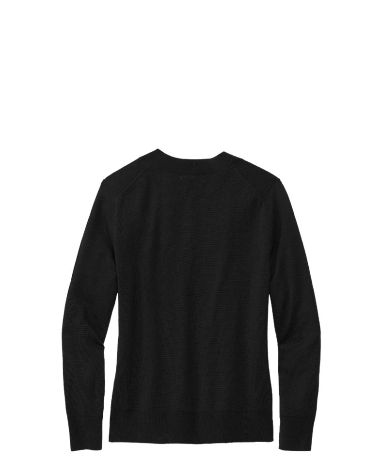 Image of a model wearing a BB18401 Brooks Brothers® Women’s Cotton Stretch V-Neck Sweater