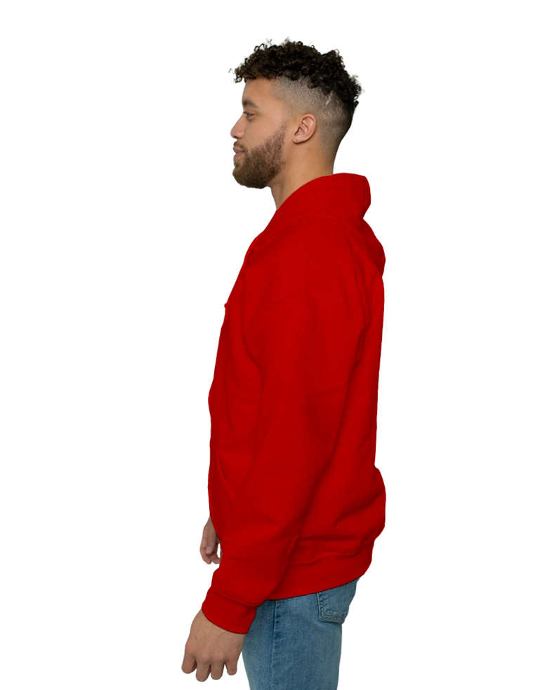 Image of a model wearing a 18600 Gildan Heavy Blend Full Zip Hood