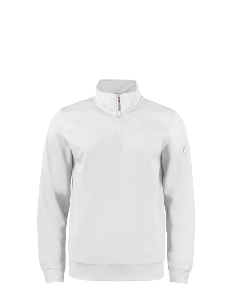 Image of a model wearing a MQK00110 Clique Lift Eco Performance Half Zip Unisex Pullover