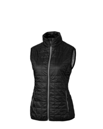Image of a model wearing LCO00008 Cutter & Buck Rainier PrimaLoft® Womens Eco Insulated Full Zip Puffer Vest