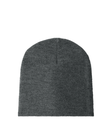 Model wearing a CP91 Port & Company Beanie Cap