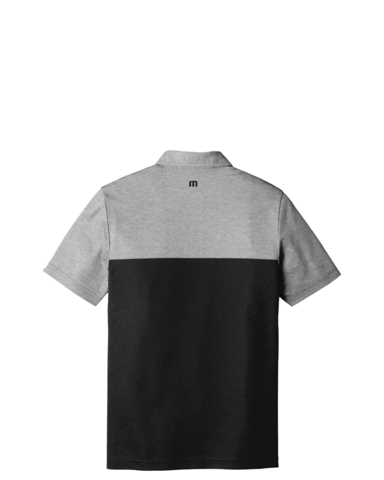 Image of a model wearing a TM1MU414 TravisMathew Oceanside Blocked Polo
