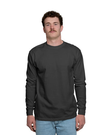 Model wearing a CC6014 Comfort Colors Garment Dyed Long-Sleeve T-Shirt