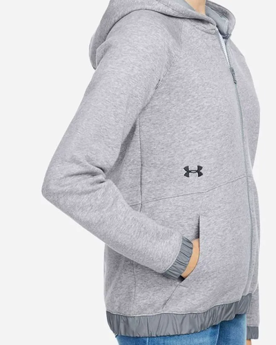 Closeup of a 1351229 Under Armour Ladies Hustle Full-Zip Hooded Sweatshirt
