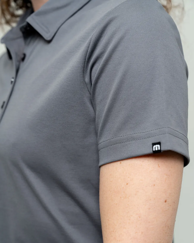 Closeup of a TM1WW001 TravisMathew Ladies Oceanside Solid Polo