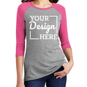 DM136L District Ladies Tri-Blend Baseball Raglan