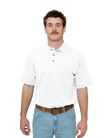 Model wearing a K420 Port Authority Pique Knit Sport Shirt