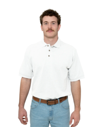 Image of a model wearing K420 Port Authority Pique Knit Sport Shirt