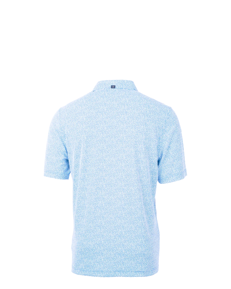 Image of a model wearing a MCK01161 Cutter & Buck Virtue Eco Pique Botanical Print Recycled Mens Polo